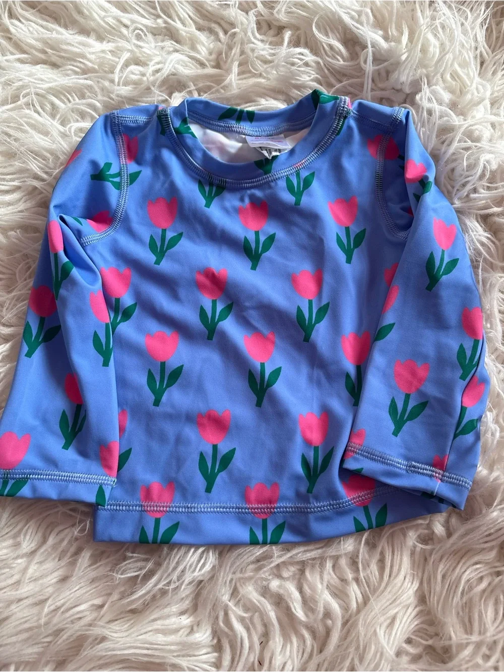 Hanna Andersson Girls Tulip Print Long Sleeve Rash Guard - Size 2T